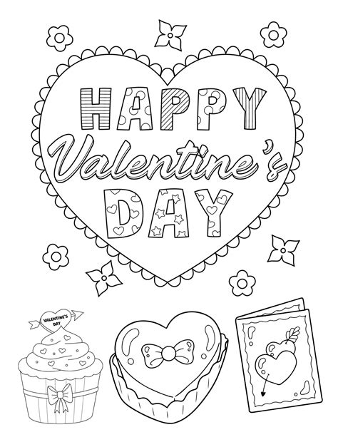 printable cute valentine coloring pages  kids  adults