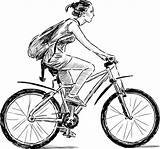 Fahrrad Bicycle Bicicletta Sulla Ragazza Fiets Meisje sketch template