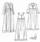 Butterick Nightgown Sewing Robe Patterns Misses Slippers Patternreview Fashion Pattern Nightgowns Night Technical Drawings Gown Dress Mccall sketch template