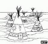 Teepee Tribe Tents Tepees Oncoloring sketch template