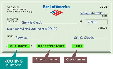 find  checking account routing number bank  america lifescienceglobalcom