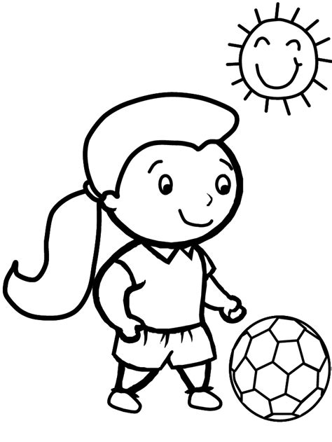 cartoon girl playing soccer clipartsco