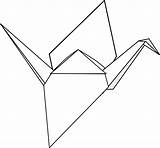 Origami Openclipart Gru Kranich Clker Kirigami Lavorare 4vector Vectorified sketch template