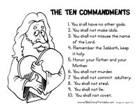 ten commandments coloring page bible class ideas pinterest ten