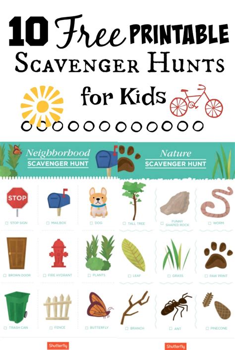 local scavenger hunt printable worksheets  kids