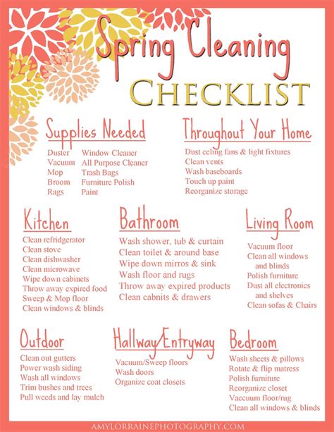 printable spring cleaning checklist trusper
