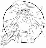 Halloween Anime Pages Coloring Colorpage Witch Getcolorings Getdrawings Deviantart sketch template