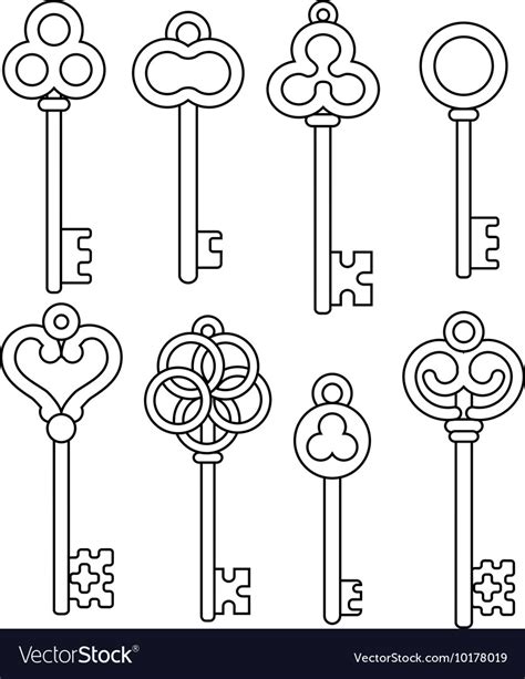 vintage skeleton keys royalty  vector image