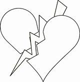 Coloring Pages Broken Heart Clip sketch template