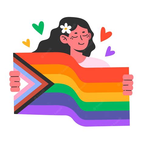 premium vector cheerful characters with rainbow flags celebrate pride