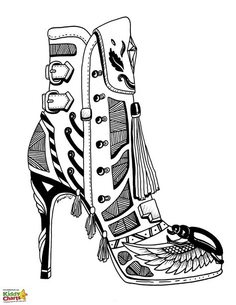 high heel coloring page