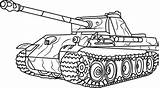 Tank Coloring Pages 3d Army Printable Kids German Military sketch template