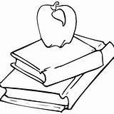 Stack Book Books Coloring Drawing Getdrawings Apple sketch template