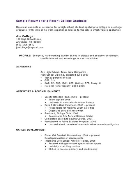 resume examples  college students   experience  letter