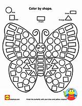 Preschool Butterfly Color Worksheets Activities Shapes Coloring Printable Shape Kindergarten Number Actividades Butterflies Pages Learning Para Numbers Kids Worksheet Alex sketch template