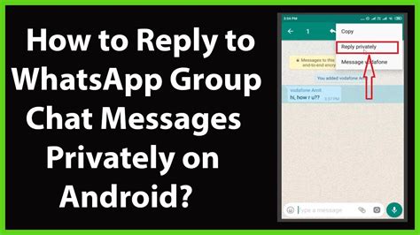 how to reply to whatsapp group chat messages privately on android