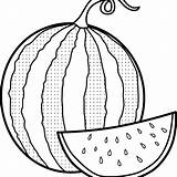 Watermelon Coloring Melancia Melon Seedless Mitraland Simplicity sketch template