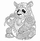 Bamboo Coloring Pages Panda Getcolorings Eating sketch template