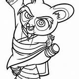 Panda Fu Kung Coloring Pages Shifu Lung Tai Master Fight Ready Poing Hellokids Po Training sketch template