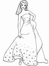 Coloring Dress Pages Barbie Dresses Lady Cartoon Colouring Wedding Girl Women Formal Printable Princess Kids Gown Ball Clipart Disney Picolour sketch template
