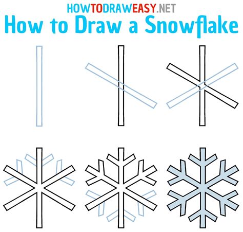 How To Draw A Snowflake Step By Step Snowflake Drawing Easy