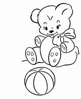 Bear Teddy Coloring Pages Simple Sheets Sorry Ball Objects Template sketch template