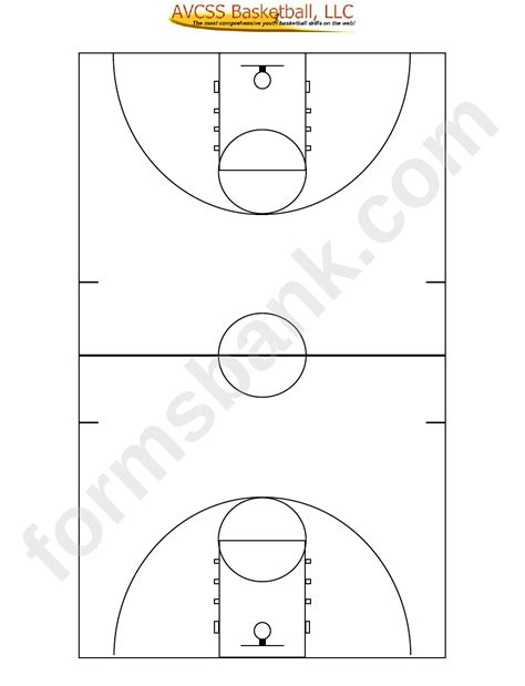 full court basketball diagram template printable