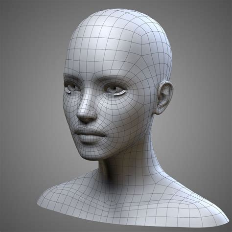 female head max female head face topology woman face