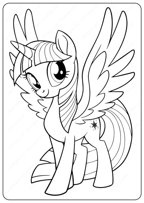 printable   pony twilight sparkle coloring page coloring home