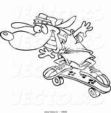 Skateboarding Outlined Coloring Toonaday sketch template