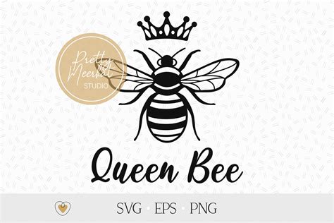 bee svg queen bee svg cut file png  pretty meerkat thehungryjpeg