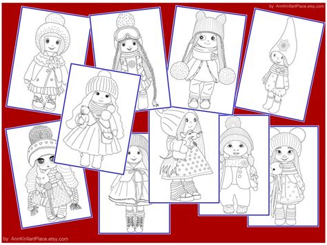 pin  doll coloring pages