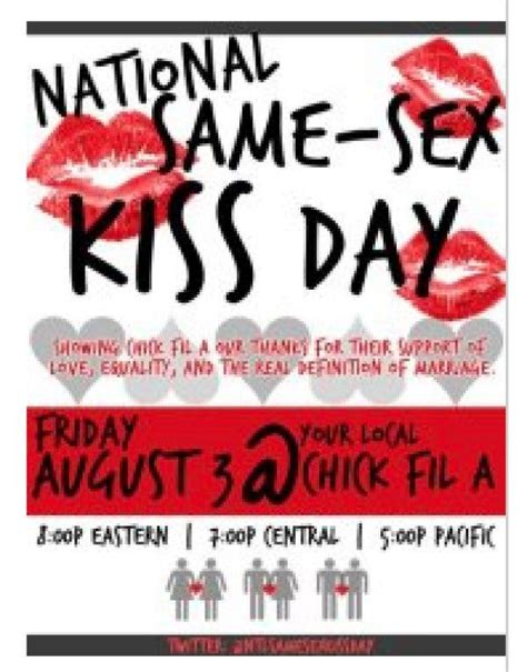 record sales for chick fil a support national same sex kiss day friday