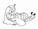 Adventure Time Coloring Pages Finn Princess sketch template