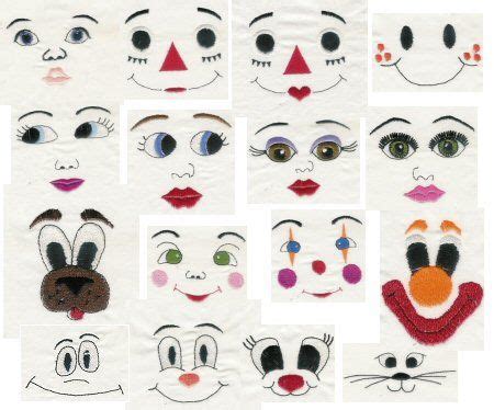embroidery doll face design  embroidery patterns embroidery