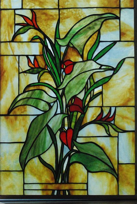 stained glass floral stained glass panels stained glass plants