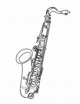 Saxophone Drawing Sax Tenor Alto Paintingvalley Drawings sketch template