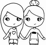 Bff Coloring Pages Friend Heart Drawings Printable Friends Girls Easy Cute Chibi Choose Board Forever sketch template