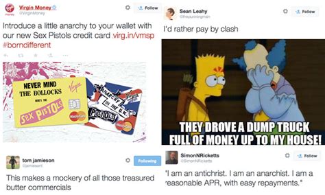 virgin money introduced a sex pistols credit card and it made people very sad the poke