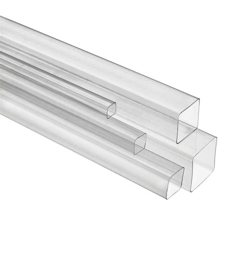medium wall square clear plastic tube visipak