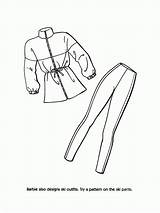 Coloring Pages Clothes Fashion Popular sketch template