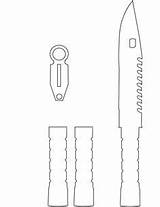 Knife Bayonet sketch template