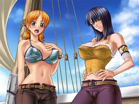 Nami Nico Robin And Going Merry One Piece Drawn By