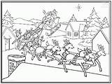 Santa Sleigh Coloring Pages Claus His Reindeer Drawing Christmas Ride Sled Print Colouring Printable Color Getcolorings Adult Sheets Getdrawings Drawings sketch template