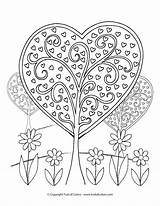 Coloring Pages Heart Tree Valentine Candy Printable Valentines Arbor Trees Angel Getcolorings Kids Color Valentin Colo sketch template