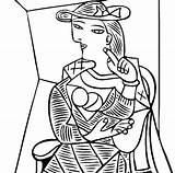 Picasso Coloring Pages Cubism Pablo Seated Woman Thecolor Color Painting Von Kids Printable Getcolorings Online Getdrawings Still Life Print Colorings sketch template