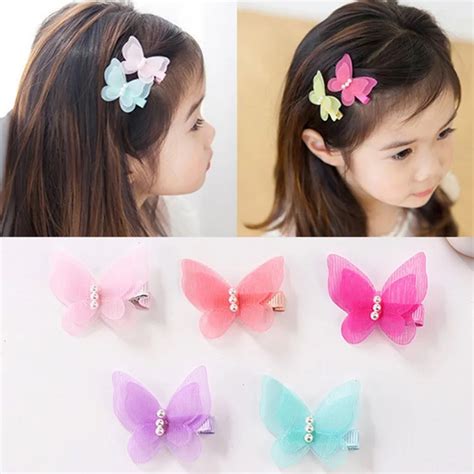 wholesale candy color  pcs butterfly hair clips  children girls baby kids hair grips fashion