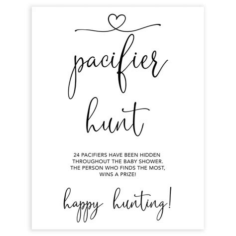 pacifier hunt minimalist printable baby games ohhappyprintables