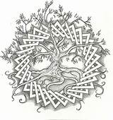 Celtic Tree Life Coloring Pages Tattoo Designs Drawing Mandala Tattoos Patterns Irish Wood Adult Deviantart Knot Celtyckie Carving Symbols Printable sketch template