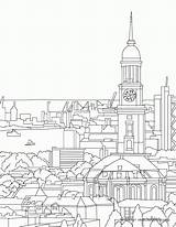 Coloring Germany Pages Hamburg Orleans St Michaelis Skyline Protestant Church Drawing Adult Famous Places Ausmalbilder Books City Sketch Categories Similar sketch template
